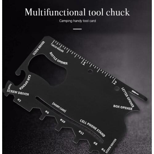 Multi Function Chuck Military Tool Card Stainless Steel Can/screw Drivers Letter/Bottle Openers Phone Bracket Peelers Ruler
