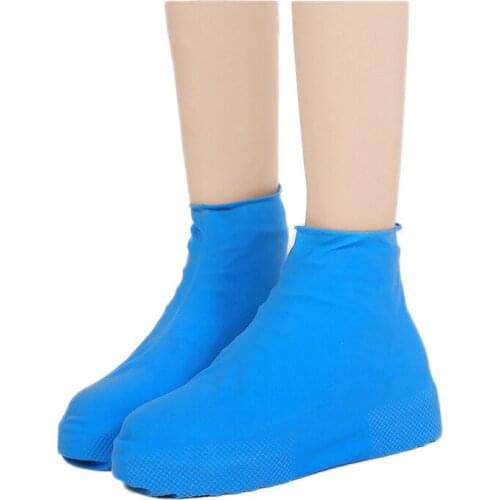 Reusable Outdoor Waterproof Rain Shoe Cover Rubber Anti Slip Rain Boot Overshoes Raincoat Silicone Insoles Shoes Camping Tools