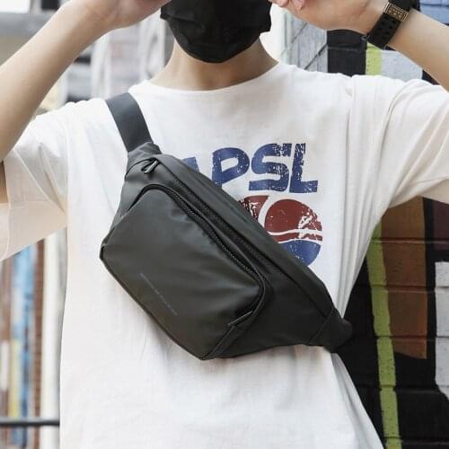 Fashion Fanny Pack Black Waterproof Money Belt Bag Men Purse Teenagers Travel Wallet Belt Male Waist Bags Crossbody Chest Bag