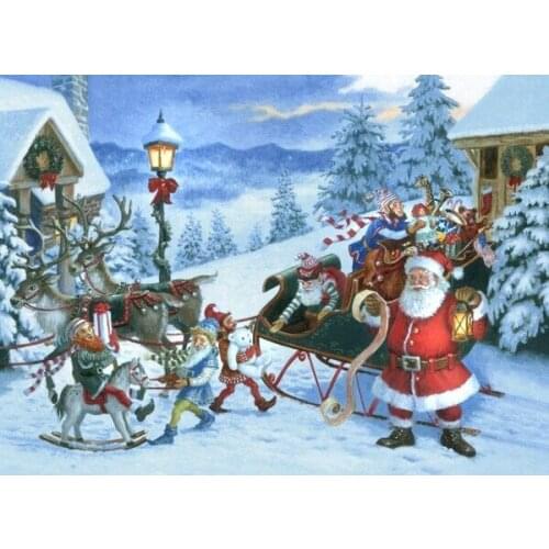 Snowy Santa Santa’s List Sewing kit Top Quality Embroidery Needlework 14CT Unprinted Art Cross Stitch Kits DIY Handmade Decor