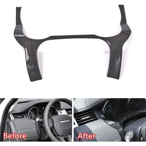 YAQUICKA Car Dashboard Instrument Trim Cover Strip Styling For Land Rover Range Rover Evoque 2012-2017 Carbon Fiber Black