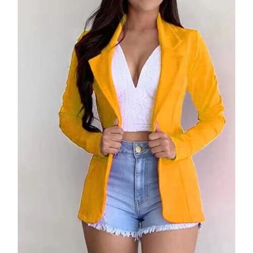 2021 New Hot Womens Business Suits Spring Autumn All-match women Blazers Jackets Short Slim long-sleeve Blazer Women Suit