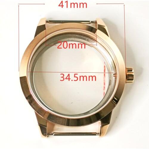 New Watch Part For Mans Stainless Steel 41MM Rose Gold Cases Fit Automatic Movement Miyota 8215 ST16 Eta 2836 2824 Mingzhu2813