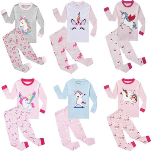 100 Cotton Full Sleeve Animal Pajamas Sets Children Unicorn Panda Pajama Suits Kids Nightwear Homewear Baby Sleepwear