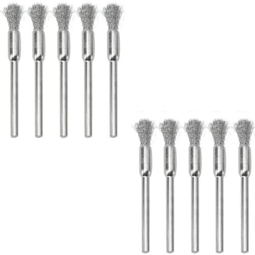 Wire brush 10pcs/set 3mm Rotary Steel Wire Wheel Brush Cup Tool Shank for Drill Rust Weld Stainless Steel Hand Tools