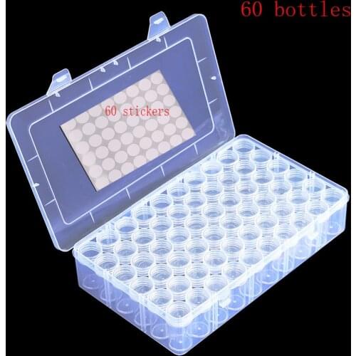 Hot DIY diamond painting 60 storage bottle DIY diamond embroidery mosaic tool accessories beads transparent plastic storage box