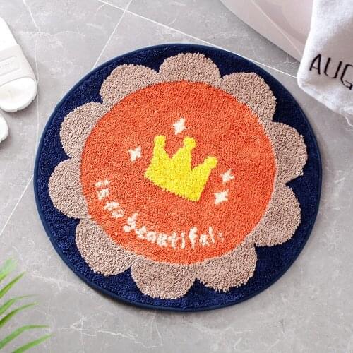 Factory Direct round Petals Door Mat Bathroom Cartoon Door Mat Bedroom Carpet Bathroom Non-Slip Mat