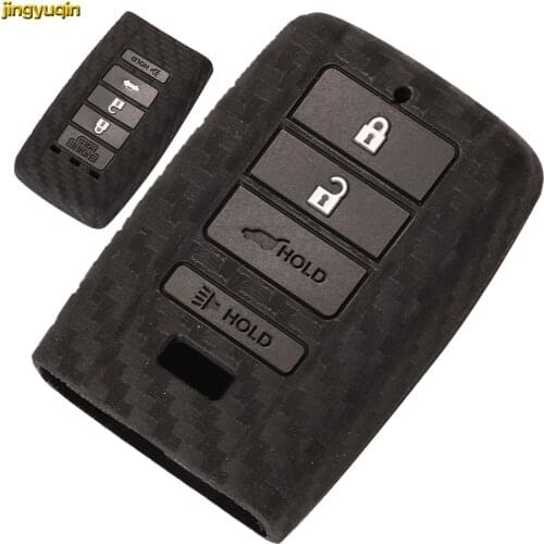 Jingyuqin 10ps Remote Car Key Carbon Fiber Silicone Case Cover For Honda Mugen Acura ILX MDX RDX ZDX TL RL TSX NSX 4 Buttons