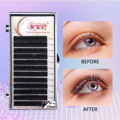 NEWCOME 12Lines/Box Eyelash Extension All Size Silk Volume Eyelashes Natural Soft Maquiagem Cilios for Professional Makeup Tools