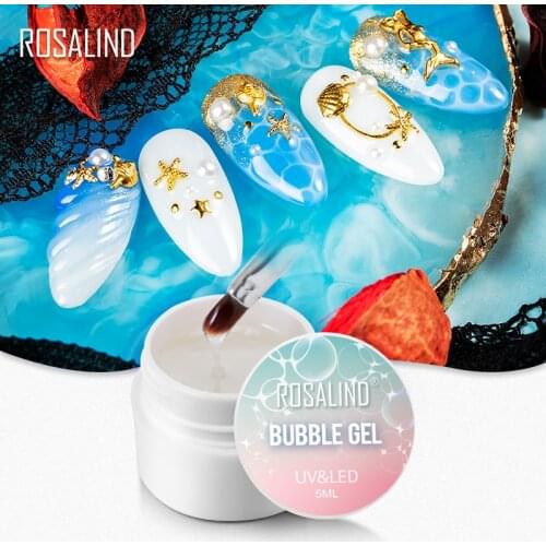 ROSALIND Bubble Gel Blooming Nail Polish Top Rhinestone Gel For Manicure Nail Art Design Dotting Bubble UV LED Hybrid Varnishes