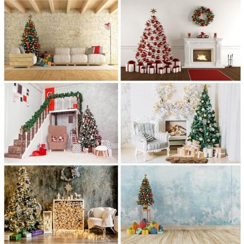 Christmas Photography Backdrops Room Tree Party Decor Baby Portrait Photo Background For Photo Studio Props 20106ZSD-05