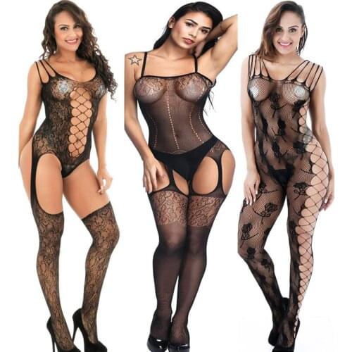 Sexy lingerie hot black Elastic exotic underwear sexy costumes body suit stocking hot intimate sleepwear nightgown porno hose