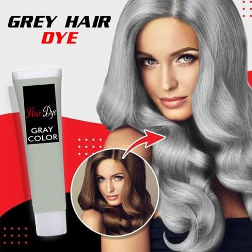 Gray Hair Dye White Color Nature Semi Permanent Hair Gel Dye Cream Men Women 2pcs X 70g Temporary Hair Coloring