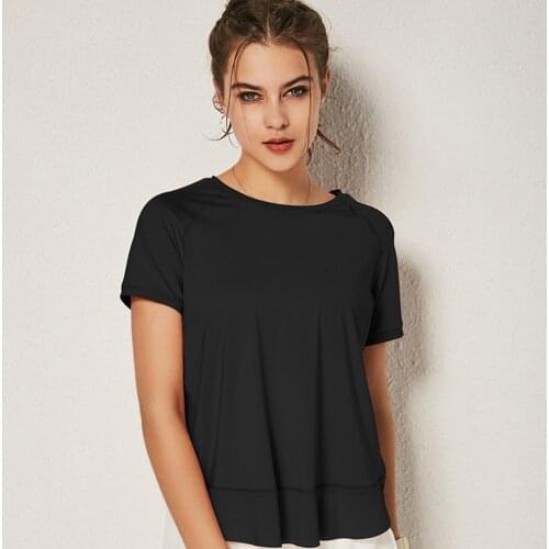 Petal Hem Sport Shirt Seamless Crop Yoga Top Tank Fitness Sportswear Women Shirts Gym Running Tshirt Workout Activewear Tops