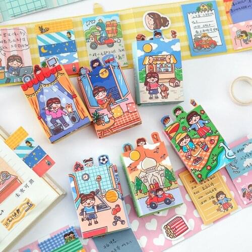 240 Sheets Fat Planet Series Kawaii Girl Sticky Notes Fold Memo Pad Diary Stationary Flakes Scrapbook Decorative N Times Sticky