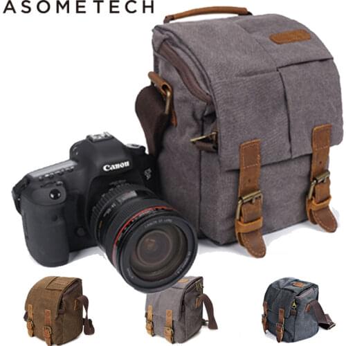 Fashion DSLR Canvas Camera Bag Shoulder Lens Pouch Photographic Photo video bags Travel Backpack For Sony Canon Nikon Olympus