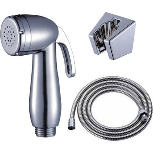 Toilet Hand Held Bidet Sprayer kit with 1.2m Hose and ABS Bracket Holder Chrome Finished Wall Mounted
