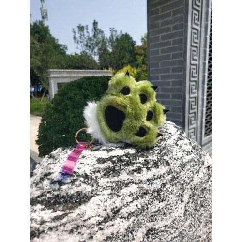 Plush key chain dinosaur beast animal Lovely Women Claw Paw Mitten Plush Glove Costume Winter Warm Half Finger Gloves Mitten