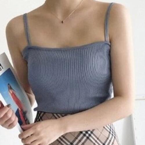 Women Crop Top Summer Basic Tube White Black Top Womens Sexy Tank Tops Spaghetti Strap Top Women 2021 Cami Tanktop