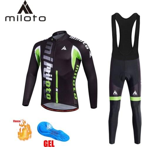 MILOTO winter thermal fleece cycling suits 2019 mtb bicycle dress pants mountain bike wear uniforme ciclismo riding clothes
