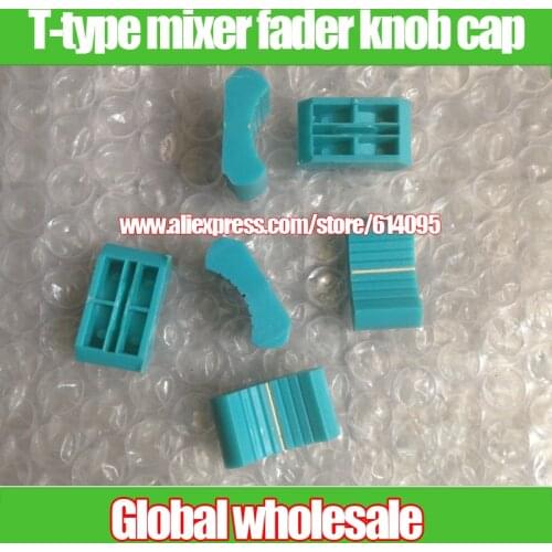 15pcs light blue T-type mixer fader knob cap / long 24MM width 13.5MM hole length 19MM