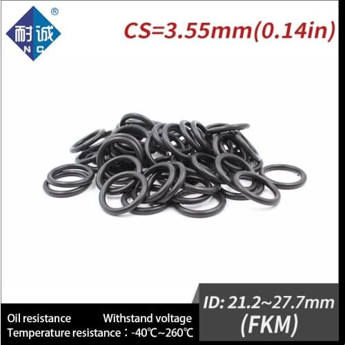 2PCS/lot Rubber Ring FKM O ring Seals Thickness 3.55mm ID21.2/22.4/23.6/25/25.8/26.5/27.7mm Rubber O-Rings Fuel Washer
