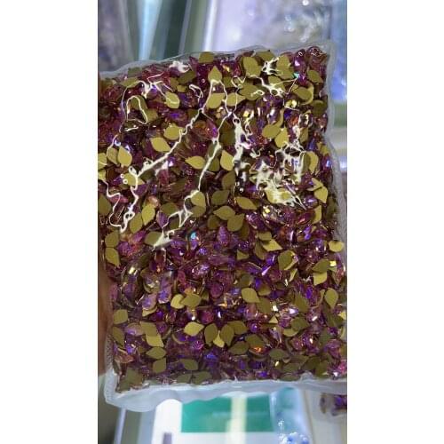 20Pcs 10 Types Flat back Crystal Aurora Pink colour Diamond Design Faces Nails Art Rhinestones Pink Glass Diamond nail Crystal