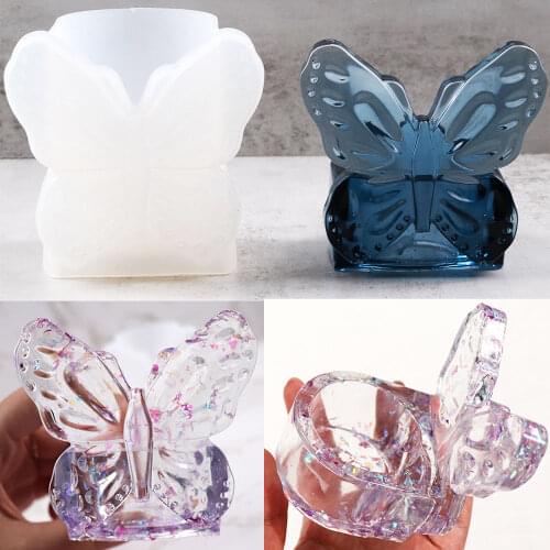 3D Silicone Clay Mold DIY Butterfly Storage Box Mould Home Decoration Ornament Molds Crystal UV Resin Epoxy Mold Art Supplies