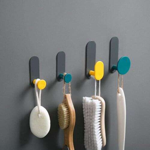 4PCS Creative Wall Key Hooks Coat Hanger Household Door Back Decorative Metal Hanging Hook