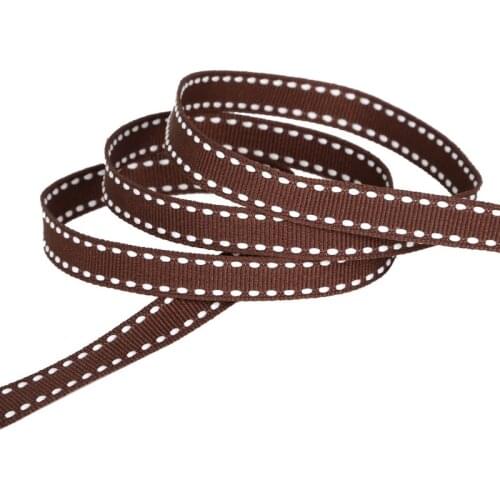 5 Yard/lot Brown Dots Printed Grosgrain Ribbon 10mm(3/8") Home Party Decoration Gift Packaging Wrap DIY Hairbow Ribbons