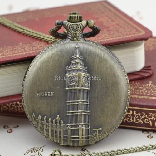 50pcs/lot DHL Free Shipping Bronze Pocket Watch Top Quality Watch Necklace Gift Watch Factory Price Wholesale