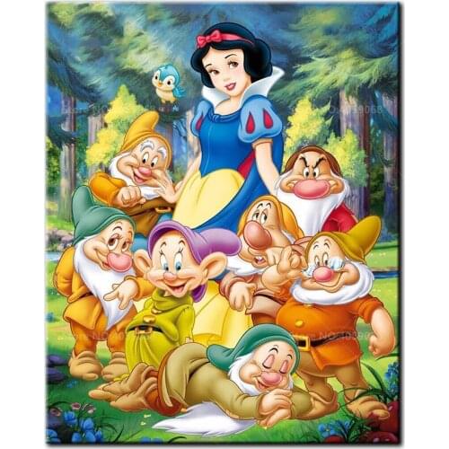 5D Diamond Painting Full Square/Round Drill Diamond Embroidery Princess and Dwarf Rhinestone Mosaic Cross Stitch Decoration