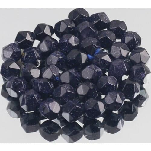 AAA Natural Faceted Blue Sand Stone Beads Gem Loose Spacer Beads for Jewelry Making DIY Bracelet Necklace Strand 15" 6/8/10mm