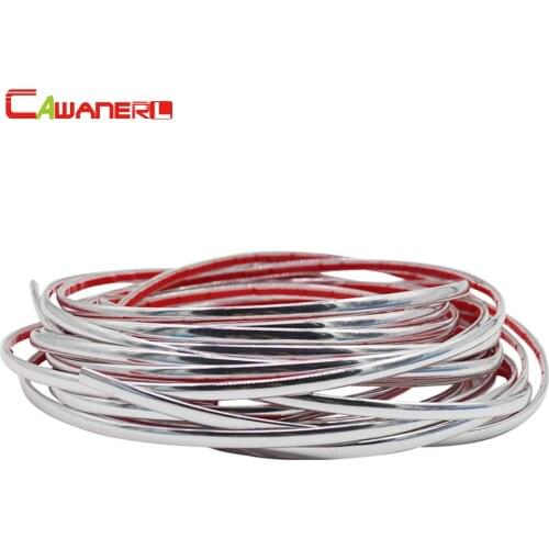 Cawanerl 6MM Width Car Styling Auto Chrome Silver Decoration Strip Decor Moulding Trim Sticker Self-Adhesive