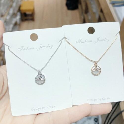 Queen Lotus Korean necklace for women AAA Zircon chain pendant choker jewelry Two Colors