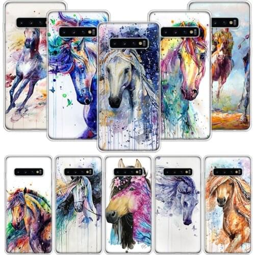 Animal Oil Painting Cute Horse Phone Case for Samsung Galaxy A51 A71 A50S A20E A30 A40 A70S A10S A01 A21 A41 A52 A20S A6 A7 A8 A