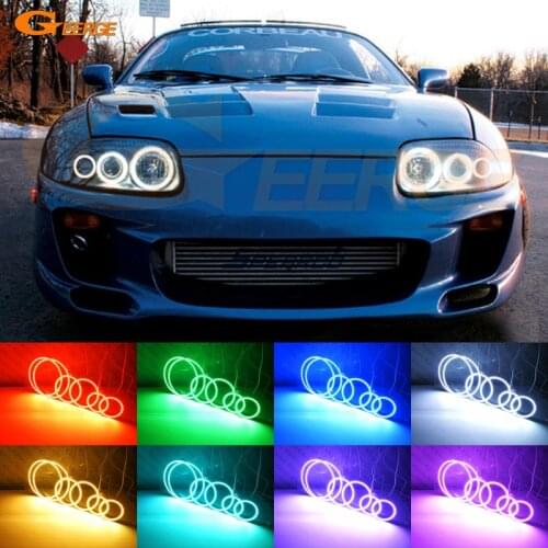 For toyota supra MKIV A80 1993-2002 Excellent RF remote control Bluetooth APP Multi-Color Ultra bright RGB LED Angel Eyes kit