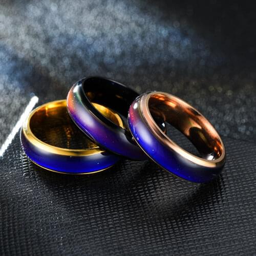 5 colors Changing Color Rings Stainless Ring Mood Emotion Feeling Temperature Rings For Women Men Couples Rings Fine Jewelry