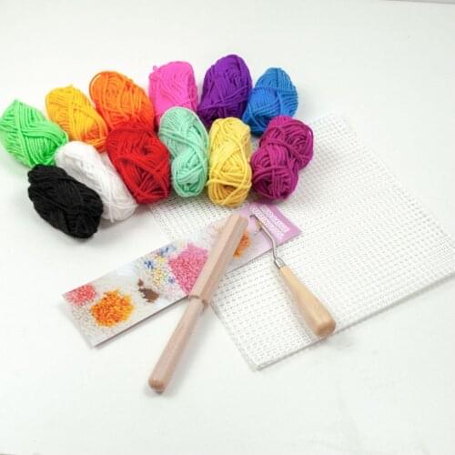 Latch Hook Rug Yarn Kit for Adult Bent Latch Hook Tool Supplies Knitting Kit
