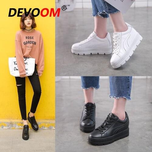 New Fashion Chunky Sneakers Women 2020 Platform Sneakers Ladies Brand Wedges Casual Shoes For Woman Leather Sports Dad Shoes 7cm