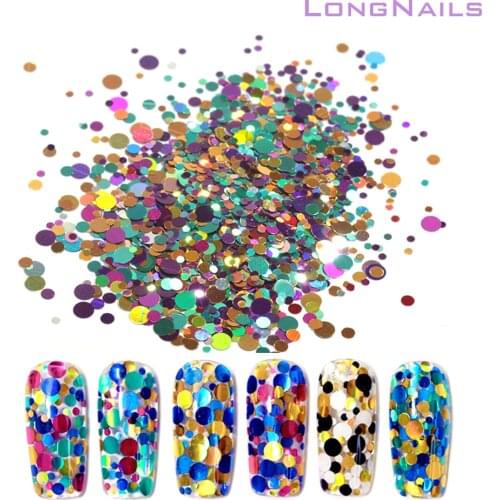 50g Sea Neon Round Nail Glitter Sequins 0.2-2MM Dots Holographic+Golden Ocean 2021*Sweet Decals Nailart Spots FlashGlitter E51PD