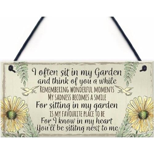 Meijiafei Garden Plaque Summer House Sign Garden Shed Friendship Mum Nan Memorial Gift 10" x 5"