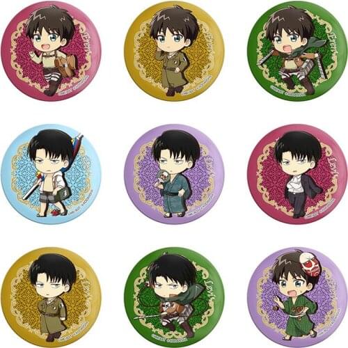 Attack on Titan Anime Badge Eren Levi Hans Erwin Smith Misaka Cute Metal Badge Brooch Pins