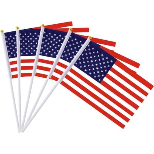 Mini America National Hand Flag 21*14 cm US Stars and the Stripes Flags For Festival Celebration Parade General Election SN927
