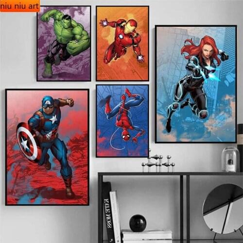 Marvel Avengers Captain America Spider-Man Diamond Painting Diamond Inlaid Diamond Mosaic Cross Stitch Kits Home Decor