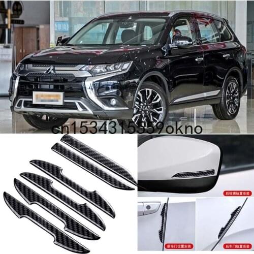 For Mitsubishi ASX Eclipse L 200 LANCER Outlander Pajero Car Side Door Edge Mirror Guard Bumper Trim Protector Stickers 6Pcs