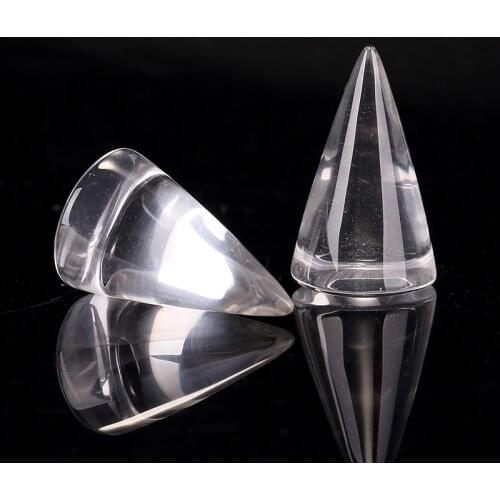 New!! White Quartz Cone Gemstone Cabochon Beads pair, 30x8mm, 18.1g