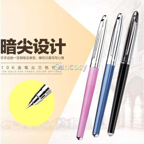 Hero 100 Womens Fountain Pen, 10K Gold Fine Nib, Rotary Ink Suction Device, Business Office School Supplie Writing Gift