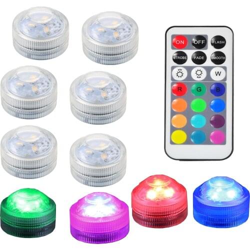 Submersible LED Lights Battery Operated with Remote Waterproof Pool Lights Color Changing Underwater Lights Ponds Vase Aquarium