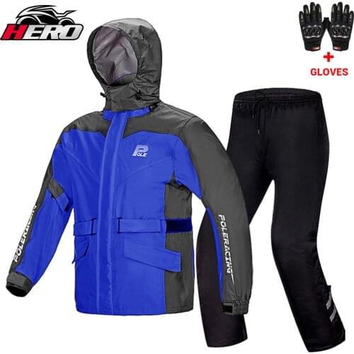 POLE Waterproof Motorcycle Raincoat+Rain Pants Moto Rain SuitVentilate Poncho Motorcycle Rain Jacket Riding Motorbike Rain Shoes